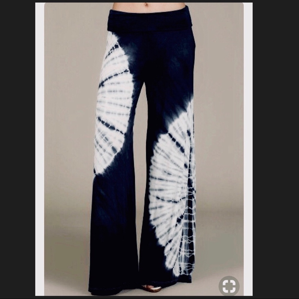 Blue Tie Dye Palazzo Pants